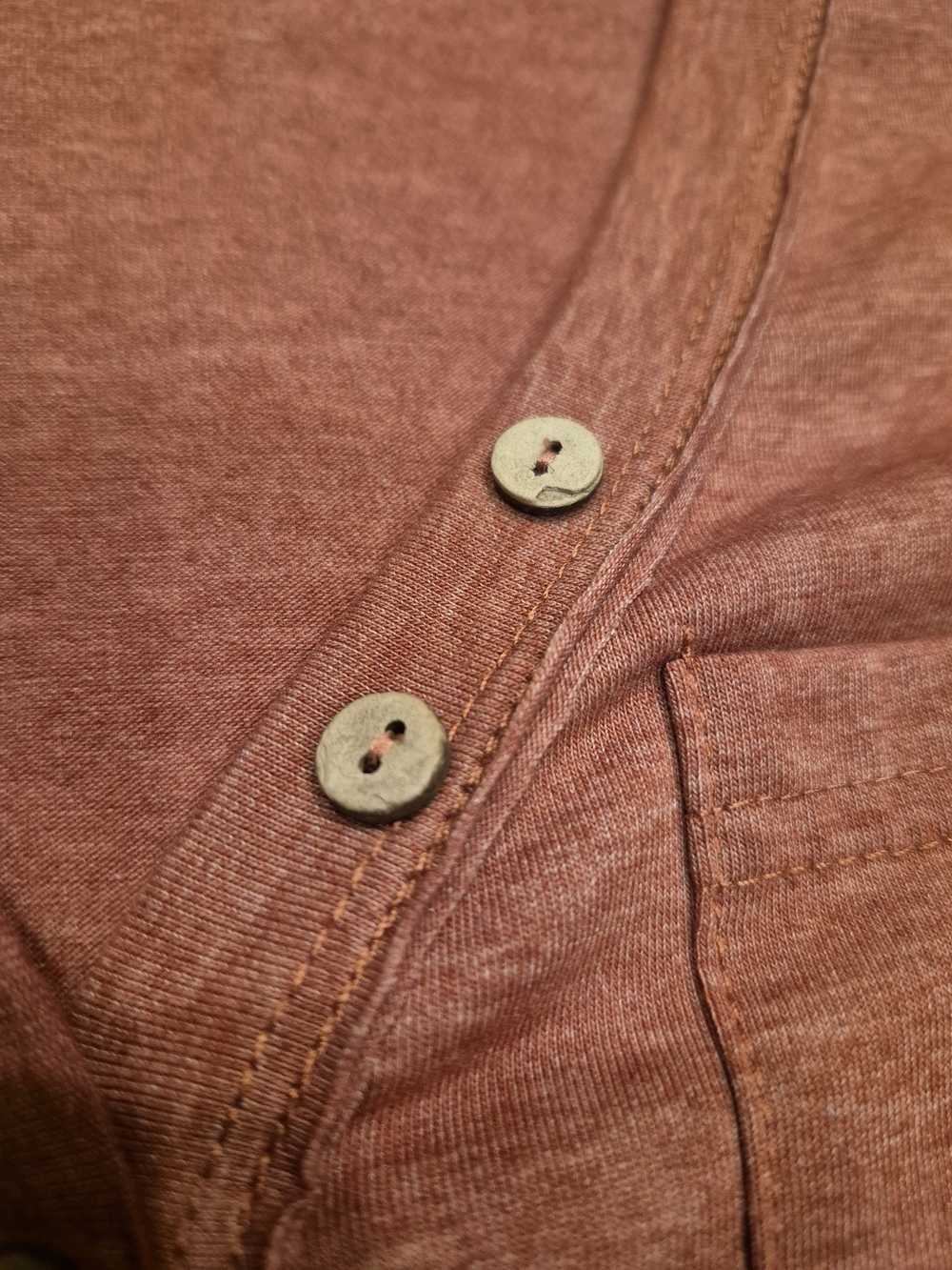 Tank Top Burnt Orange Faux Buttons - Picture 2 of 4